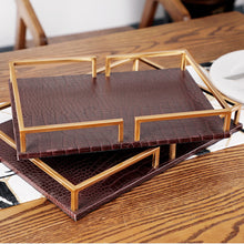Load image into Gallery viewer, Rectangular Leather Tray Brown
