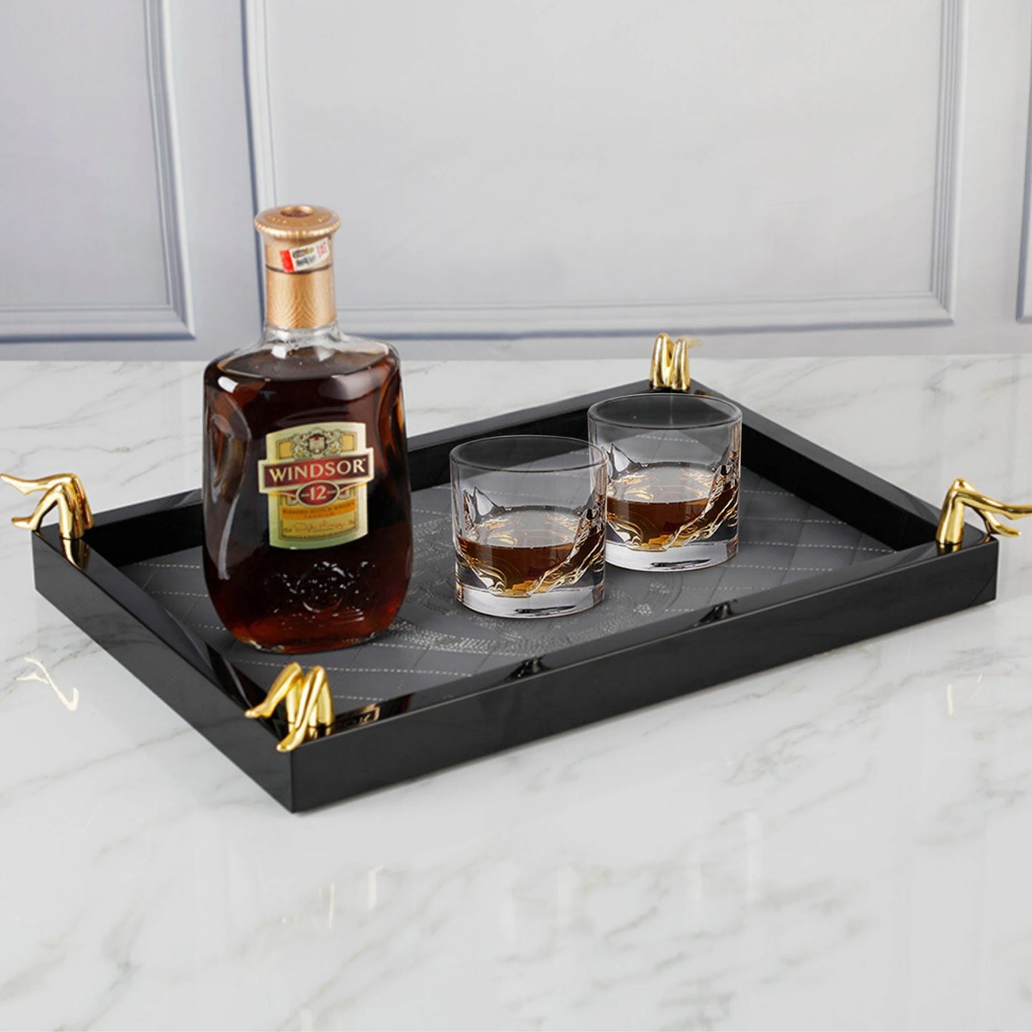 Rectangular PU Leather Tray