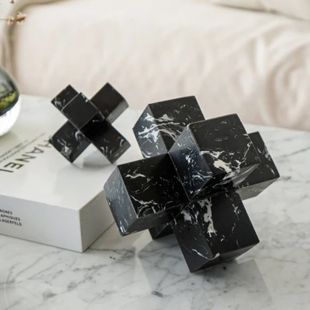 Cross Marble Sculpture Black