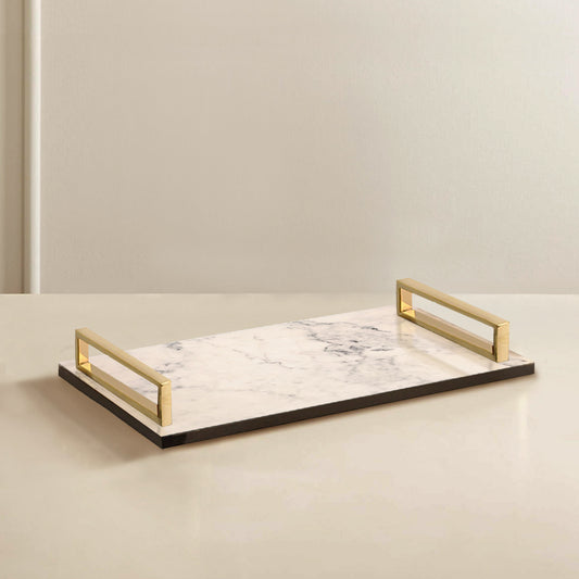 Marble Lacquer Tray White