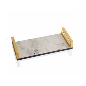 Marble Lacquer Tray White