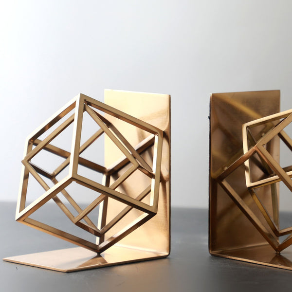 Cube Bookend Gold – Perfect Pieces